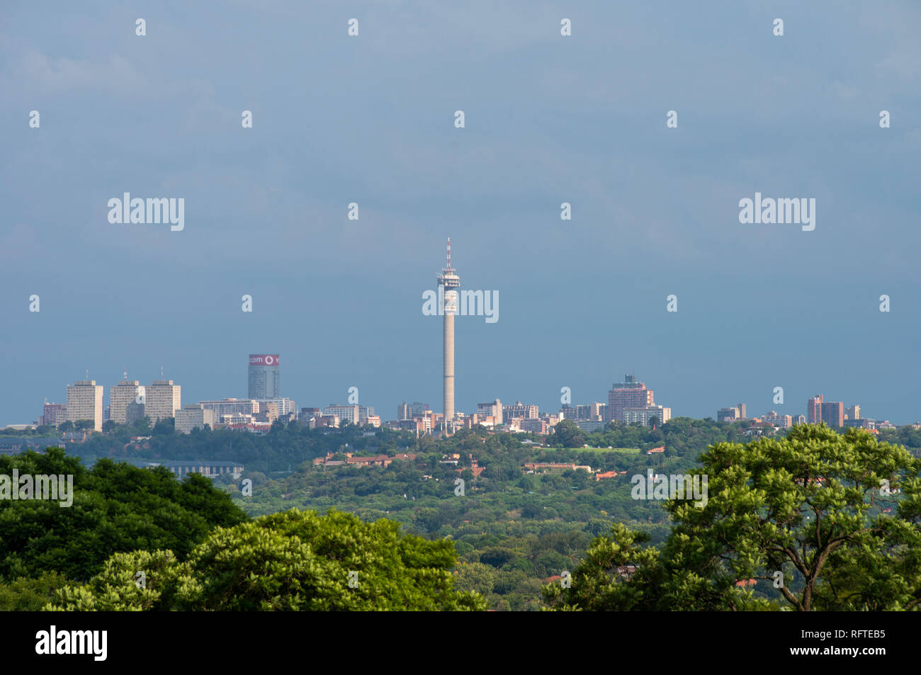 Johannesburg, South Africa. 26th Jan, 2019. Rain clouds roll in over the tree-lined Johannesburg skyline, late Saturday afternoon. Credit: Eva-Lotta Jansson/Alamy Live News Stock Photo