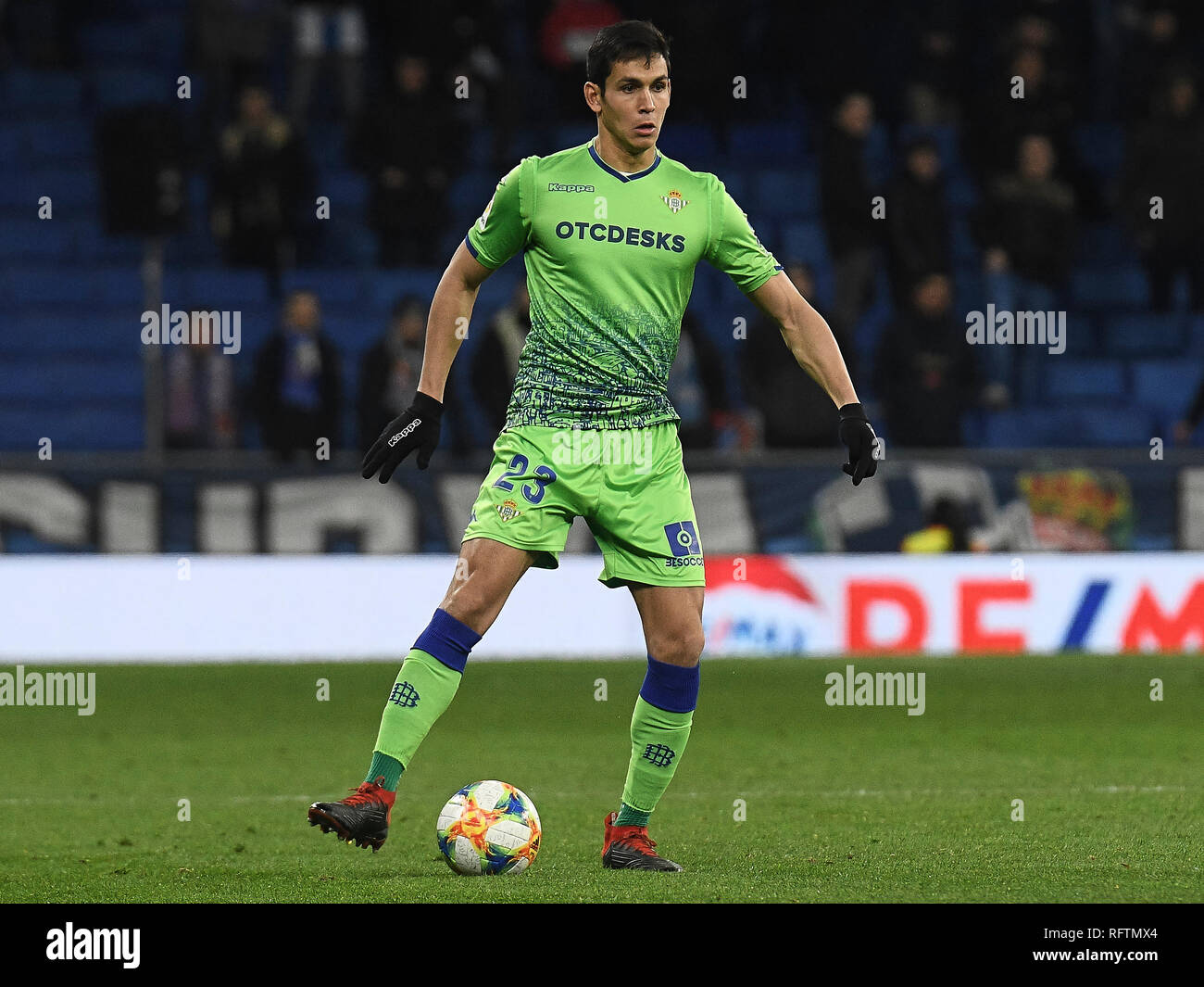 BARCELONA, 24-01-2019. Copa el Rey 2018/ 2019, round of 4 first leg. Espanyol-Real Betis.  Aissa Mandi of Real Betis during the game Espanyol-Real Betis. Stock Photo