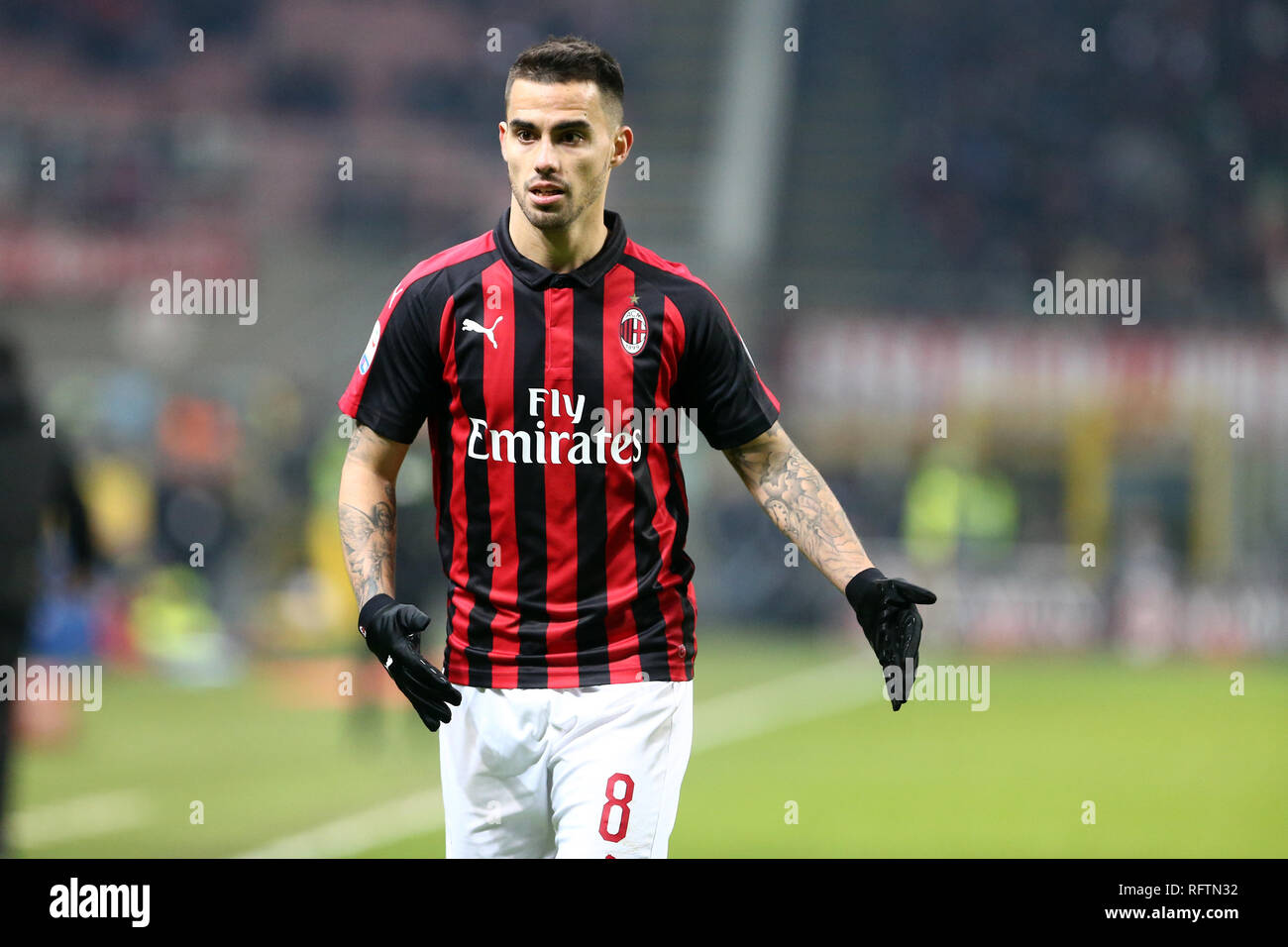 Milano, Italy. 26th January, 2019. Suso of Ac Milan in action during the  Serie A football match between AC Milan and Ssc Napoli. Credit: Marco  Canoniero/Alamy Live News Stock Photo - Alamy