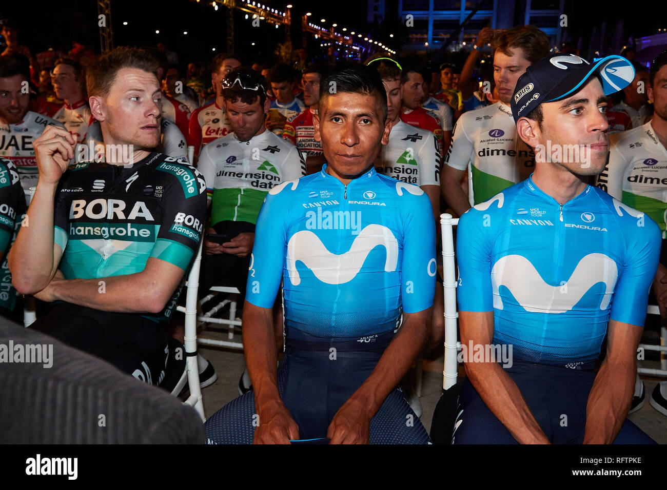 Mendoza, Argentina. 26th January, 2019. Nairo Quintana of Movistar Team during the Criterium in Centro C’vico in the 37th Vuelta a San Juan 2019 on January 26, 2019 in San Juan, Argentina. Credit: Alexis Lloret/Alamy Live News Stock Photo