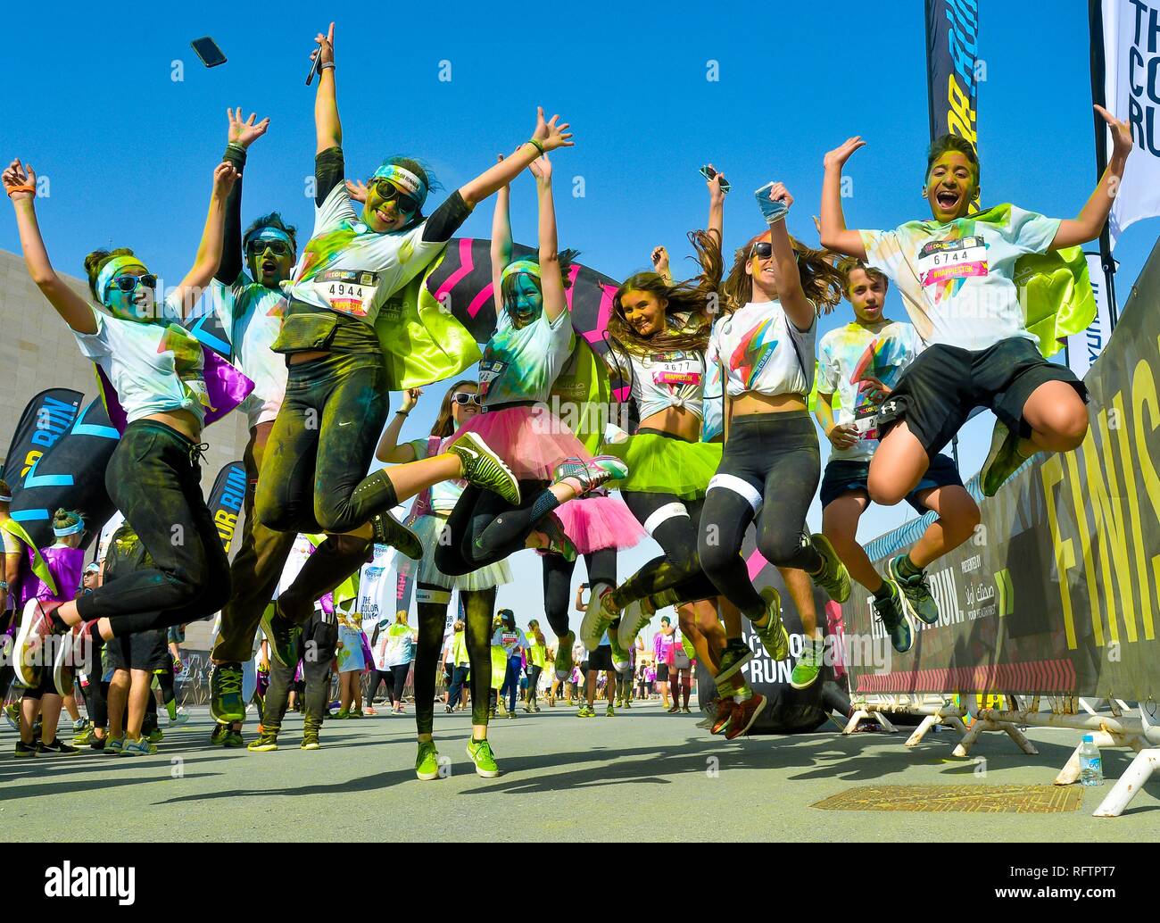 Doha Qatar 26th Jan 19 People Take Part In The Color Run At The Qatar National Convention Centre In Doha Qatar On Jan 26 19 Over 10 000 People Participated In The Color