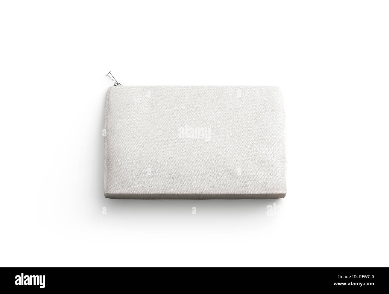 Blank canvas clutch for cosmetic mock up, isolated, 3d rendering. Empty