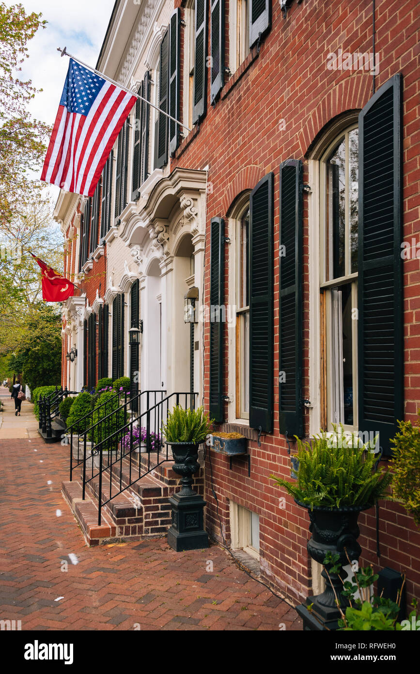 Brick row houses in Old Town, Alexandria, Virginia Stock Photo Alamy