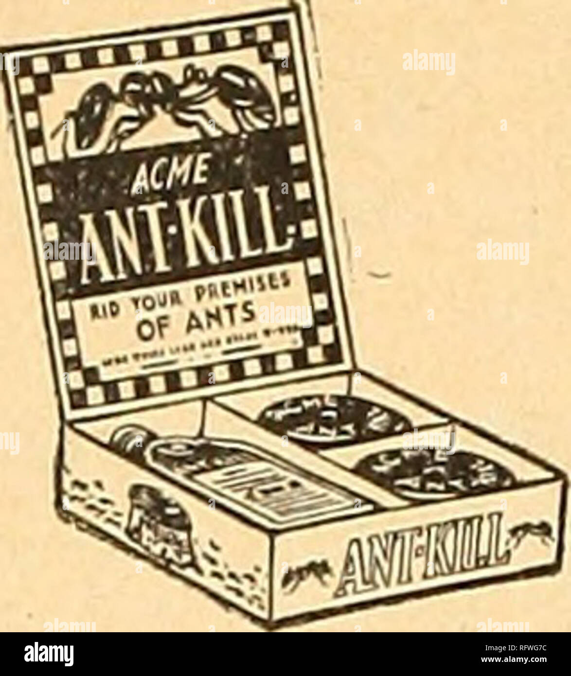 . Capitol city seeds for 1944. Nurseries (Horticulture) Catalogs; Bulbs (Plants) Catalogs; Vegetables Catalogs; Garden tools Catalogs; Seeds Catalogs. don't Tolerate Pests, Control Them!. ACME 50 ROTENONE DUST. An effective non-poisonous in- secticide. Lb. 35c; 5 lbs. 90c; 50 lbs. $7.85. ACME ANT-KILL. Rid your home and premises of the embarrassing and health-injuring ant nuisance. Kill the ants in the nest. Ant-Kill syrup is sold in con- nection with safe pat- ented service cups which give protection to birds, chickens, pets and children, yet read- ily accessible to ants who carry the syrup b Stock Photo