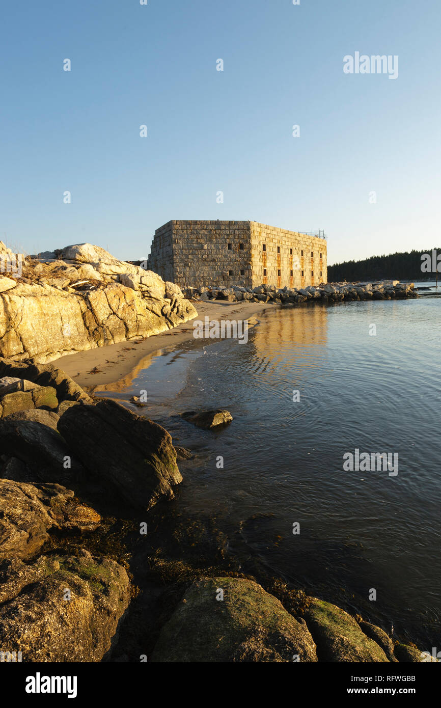 Fort Popham in Phippsburg, Maine USA during the spring months. This old