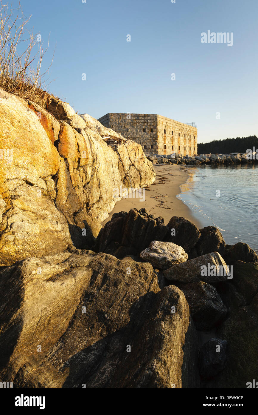 Fort Popham in Phippsburg, Maine USA during the spring months. This old