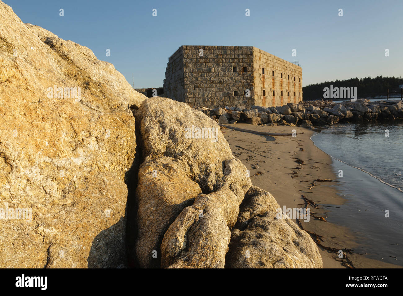 Fort Popham in Phippsburg, Maine USA during the spring months. This old