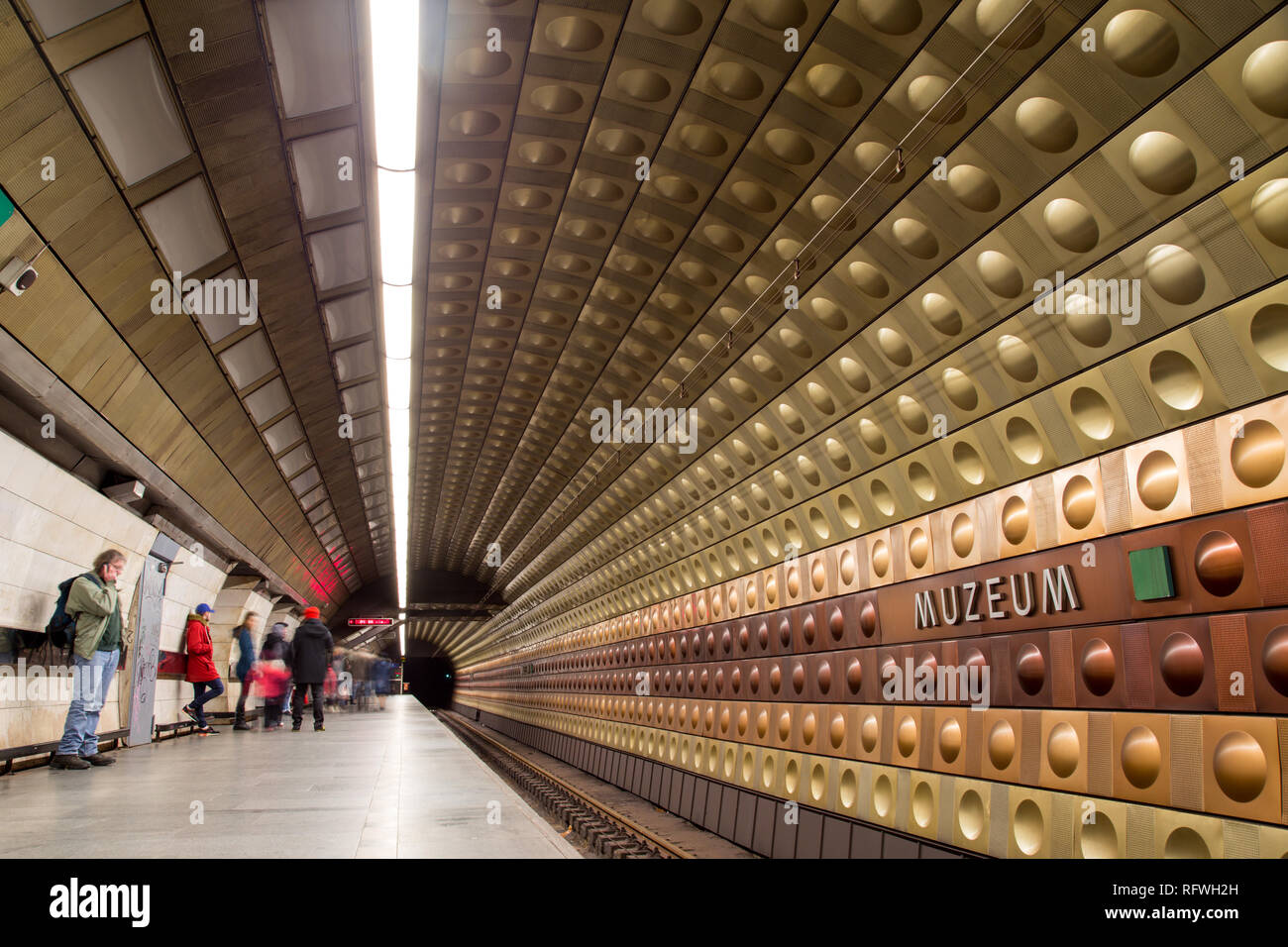 Muzeum Metro Station in Prague Stock Photo - Alamy