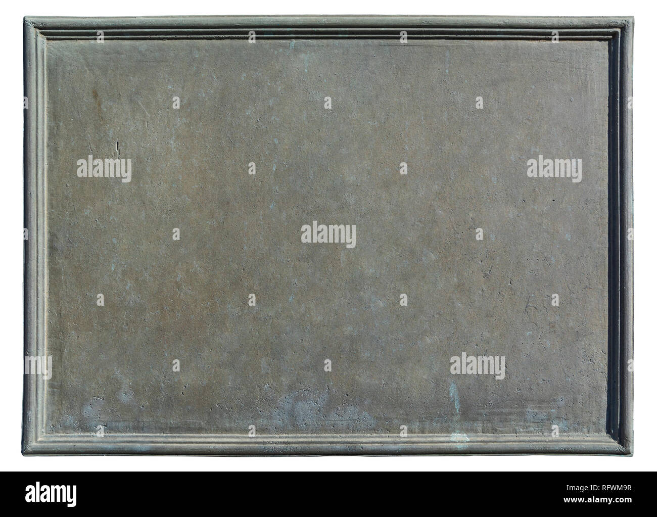 Old, blank, metal plaque isolated on white background Stock Photo Alamy