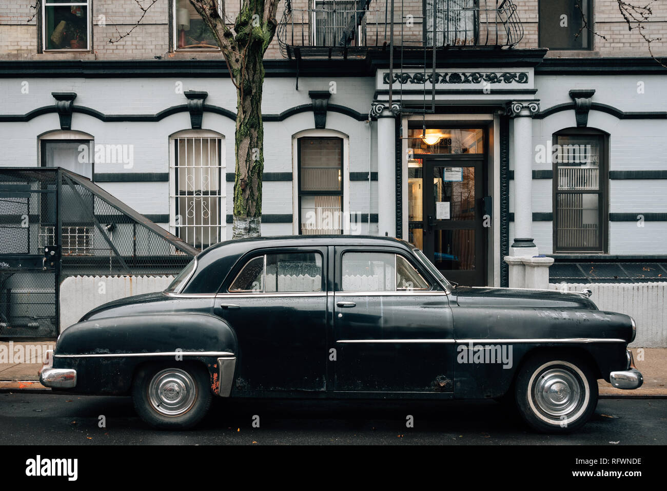 A vintage car in the East Village, Manhattan, New York City Stock Photo