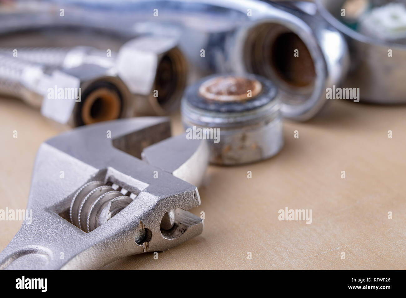 Old faucet for repair. Used hydraulic parts Stock Photo Alamy
