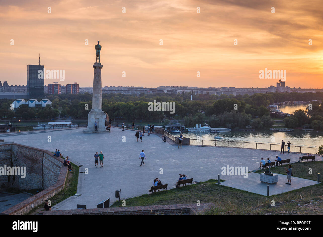 Victor Monument at Belgrade Fortress, Kalemegdan Park, Belgrade, Serbia, Europe Stock Photo