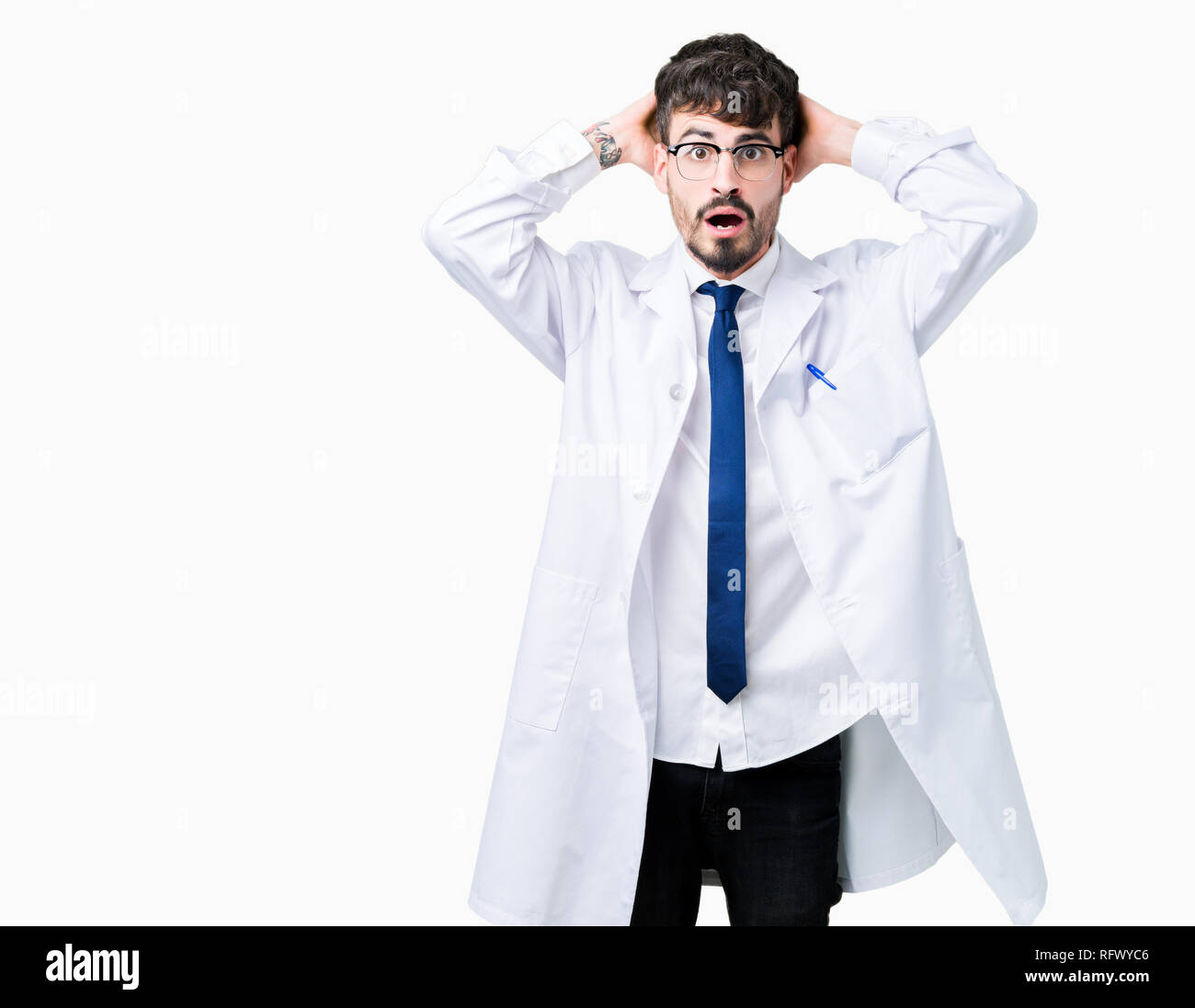 Man in lab clearance coat