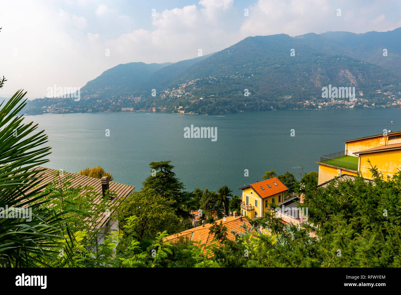 View of Lake Como from Nesso, Province of Como, Lake Como, Lombardy, Italian Lakes, Italy, Europe Stock Photo