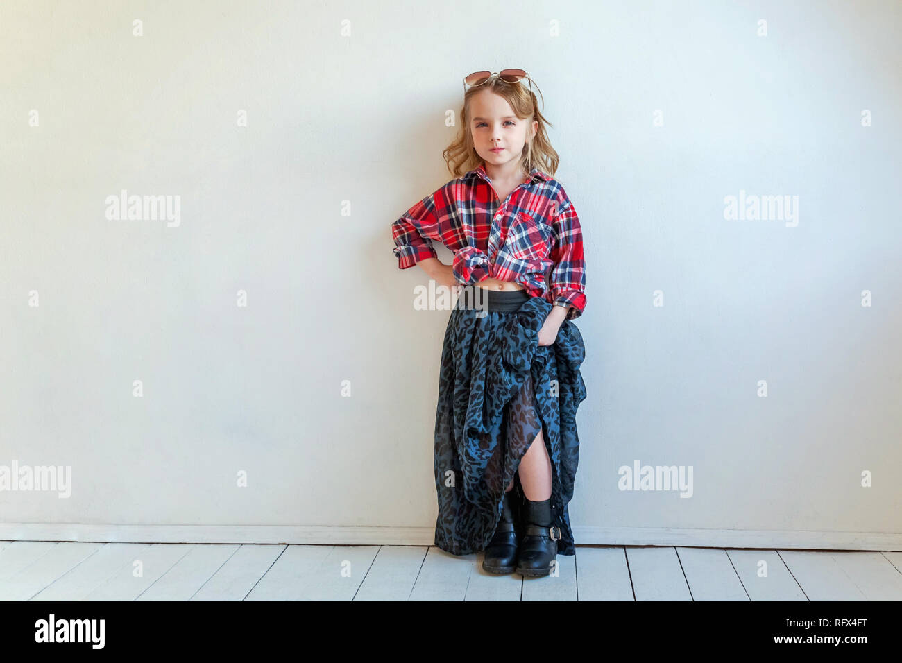 Sweet Happy Adorable Fashion Young Little Girl Dressed Like