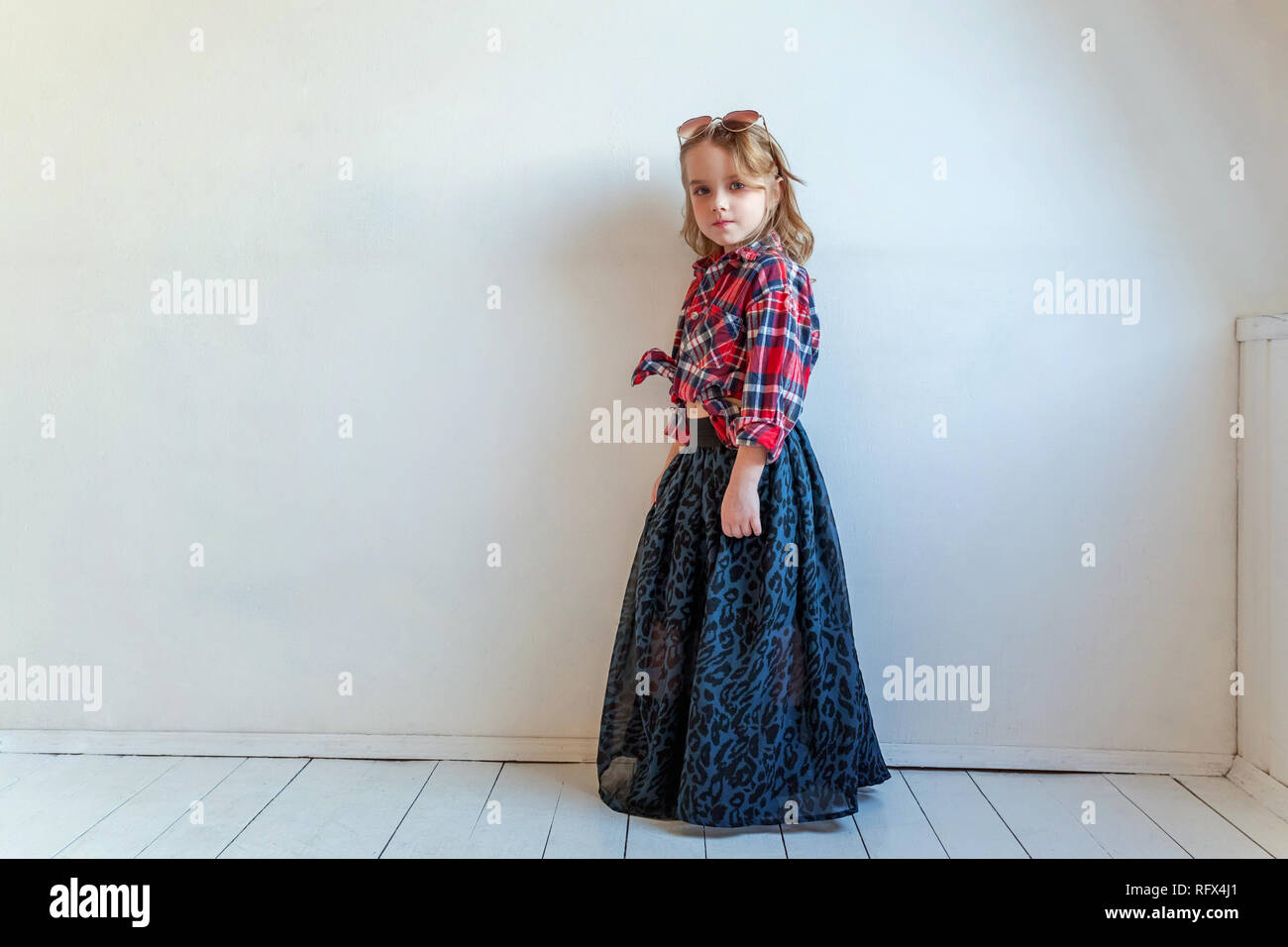 Sweet Happy Adorable Fashion Young Little Girl Dressed Like