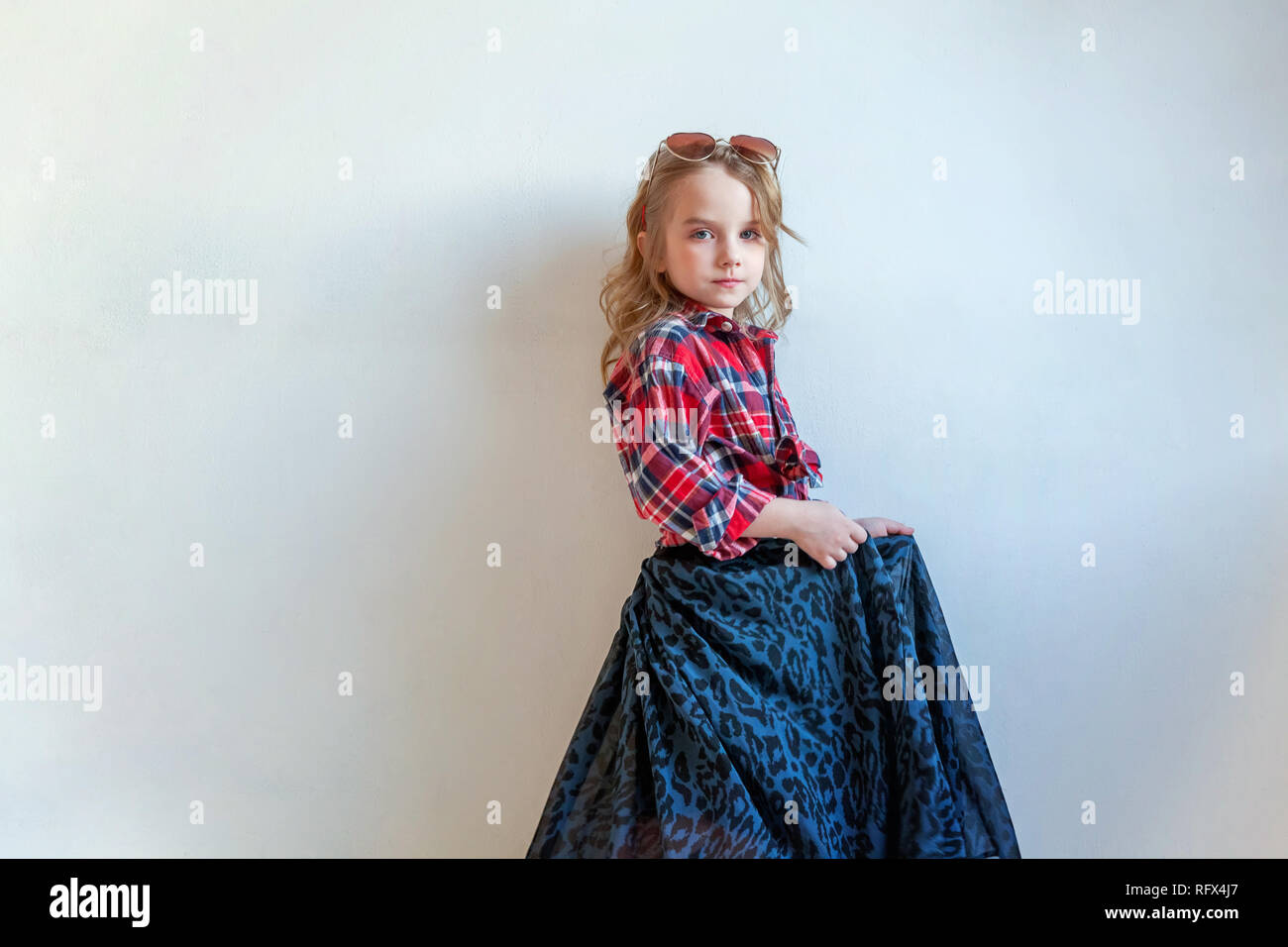 Sweet Happy Adorable Fashion Young Little Girl Dressed Like