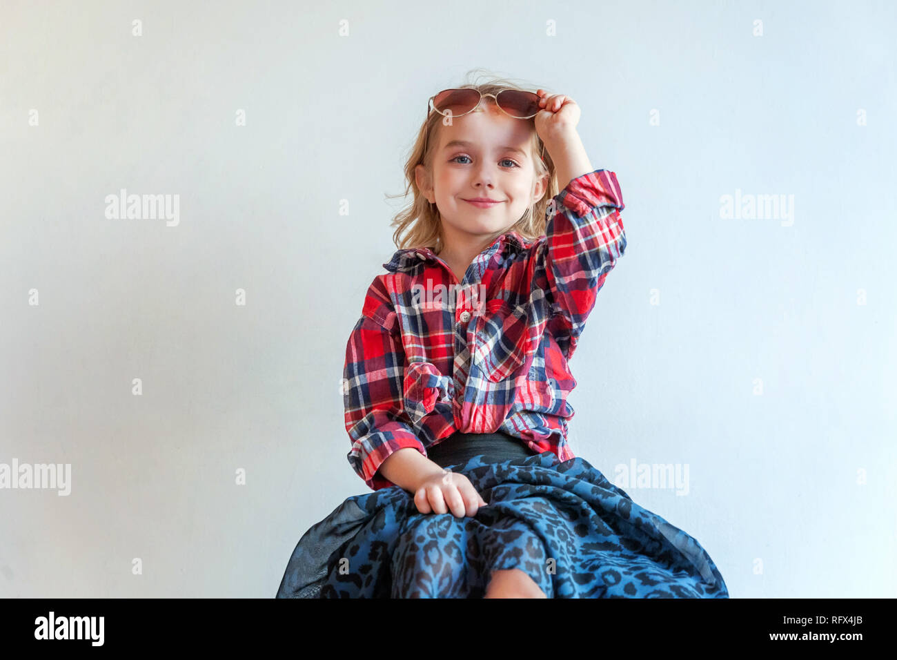Sweet Happy Adorable Fashion Young Little Girl Dressed Like