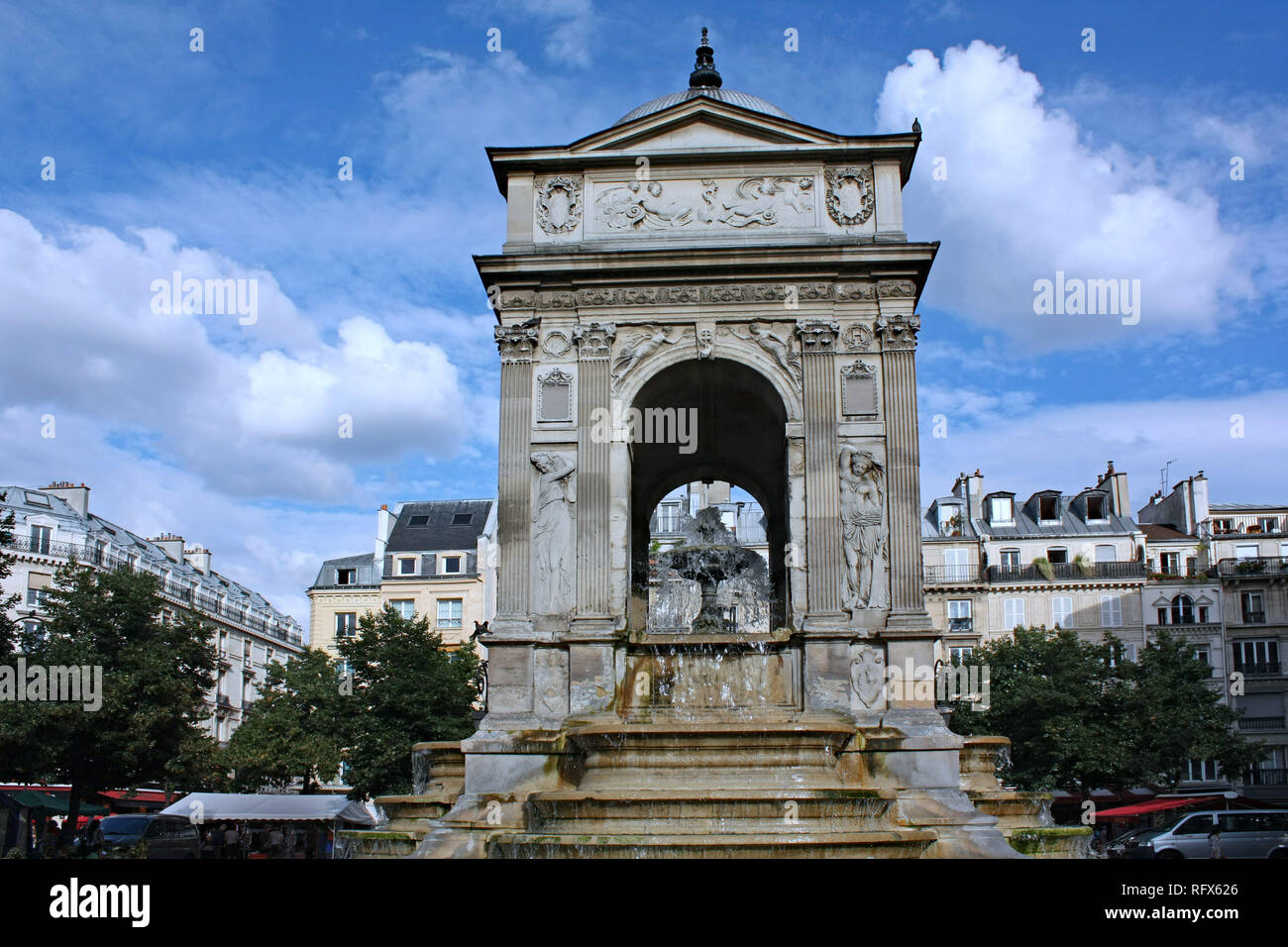Paris, 17th century Fountain of the Innocents, in a public squae at Les Halles Stock Photo