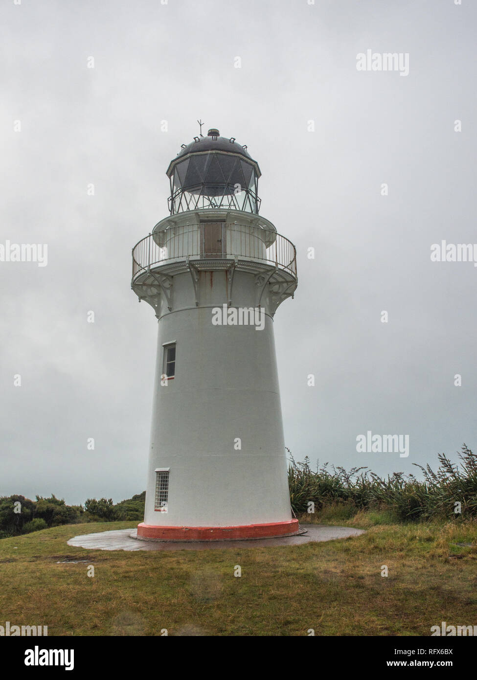 East Cape lighthouse, on an overcast day, North Island, New Zealand Stock Photo