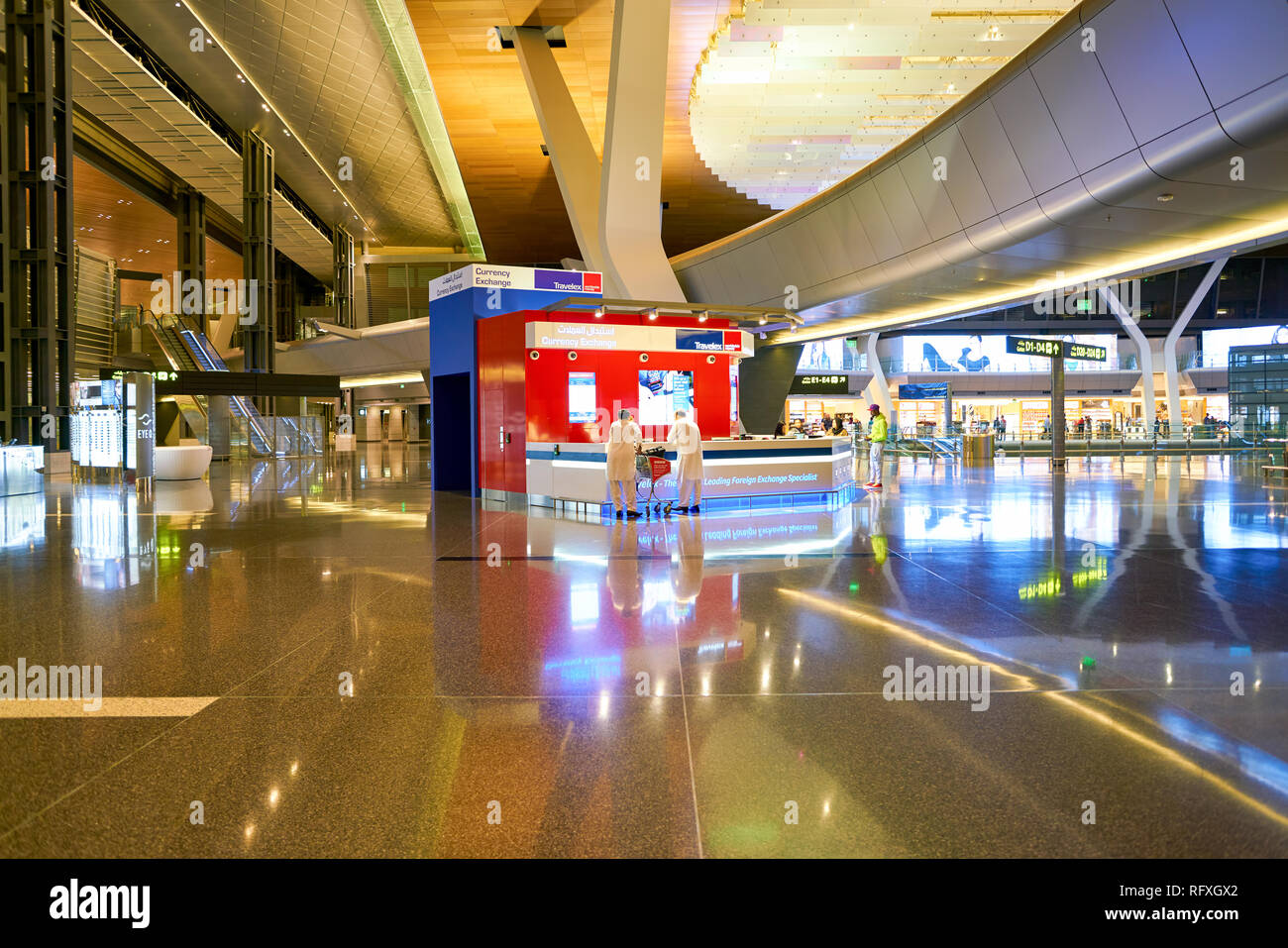 DOHA, QATAR CIRCA MAY, 2017 inside Hamad International Airport of