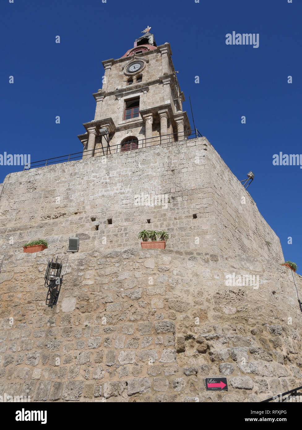 A landmark in Rhodes Town is the Roloi Clock Tower. The best panoramic