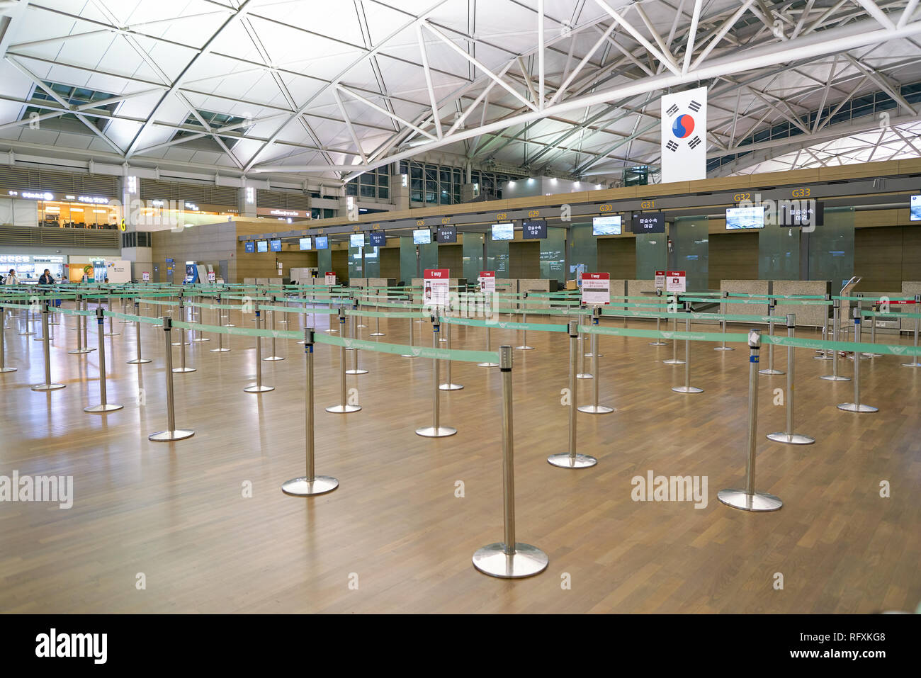 INCHEON, SOUTH KOREA - CIRCA MAY, 2017: check-in area at Incheon ...