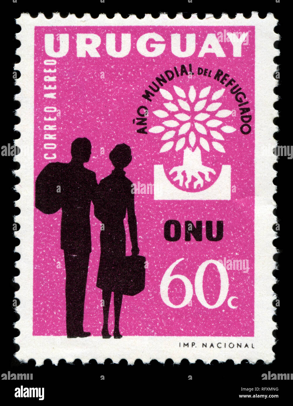 Postage stamp from Uruguay in the World Refugee Year series issued in ...