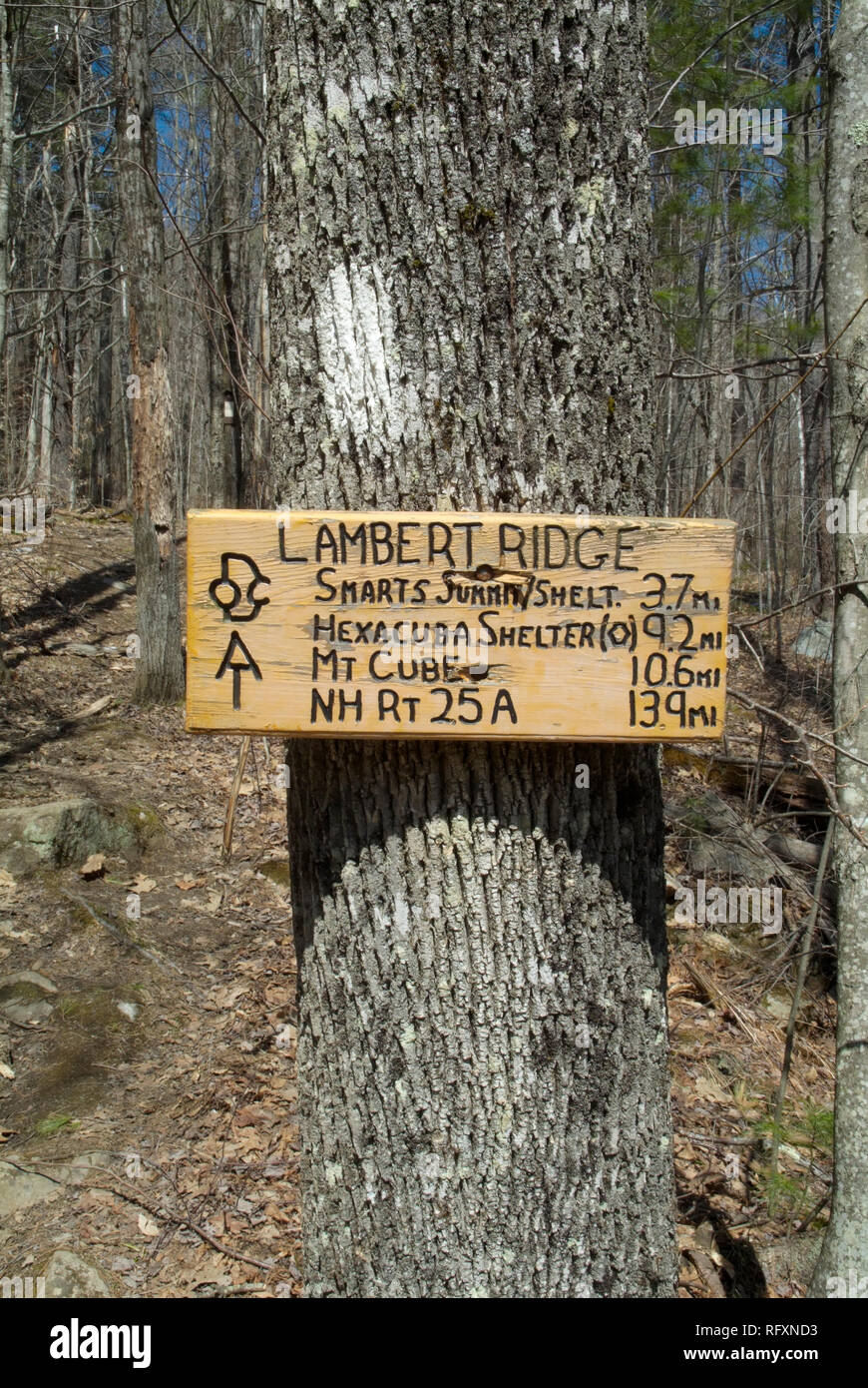 Smarts Mountain Summit Cabin Sign Along The Appalachian Trail