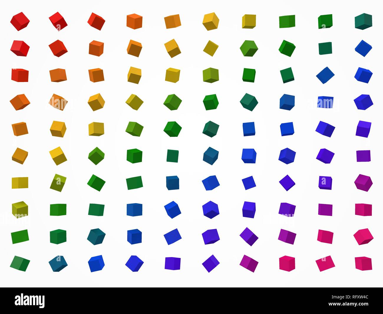 colorful cubes set. 3d style vector illustration. Stock Vector