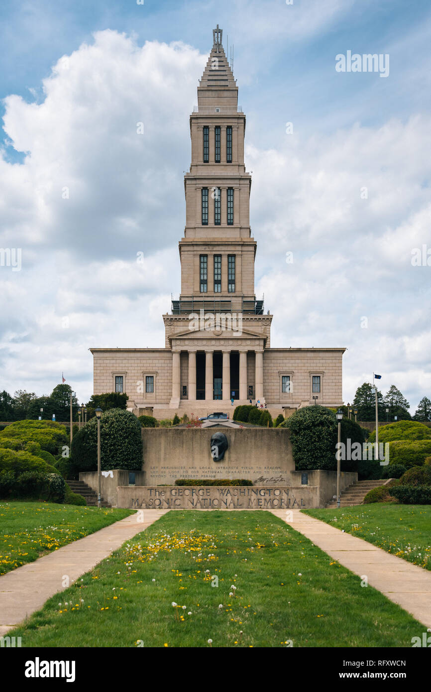 The Washington Masonic Memorial, in Alexandria, Virginia Stock