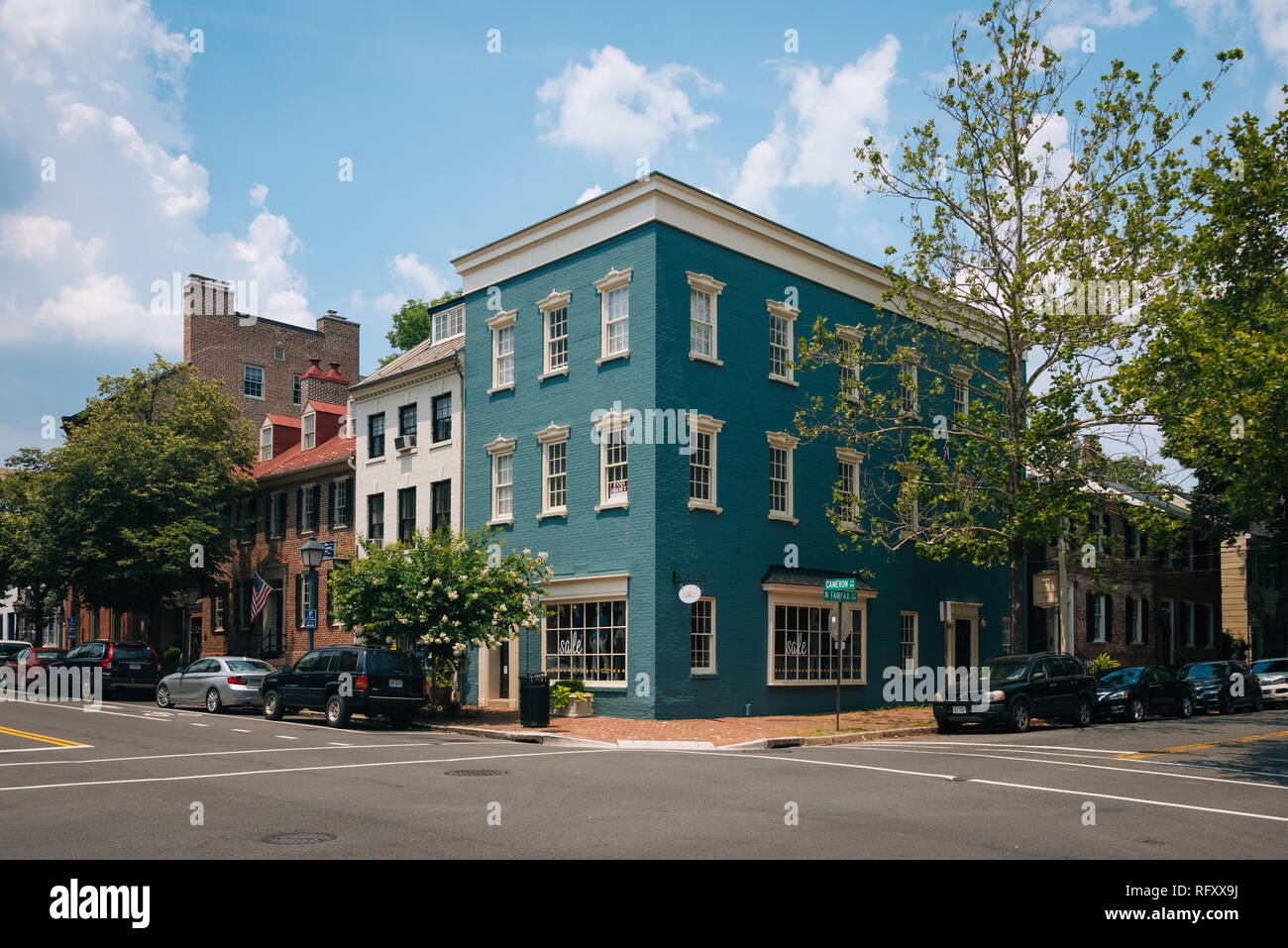 The intersection of Cameron Street and Fairfax Street, in Old Town