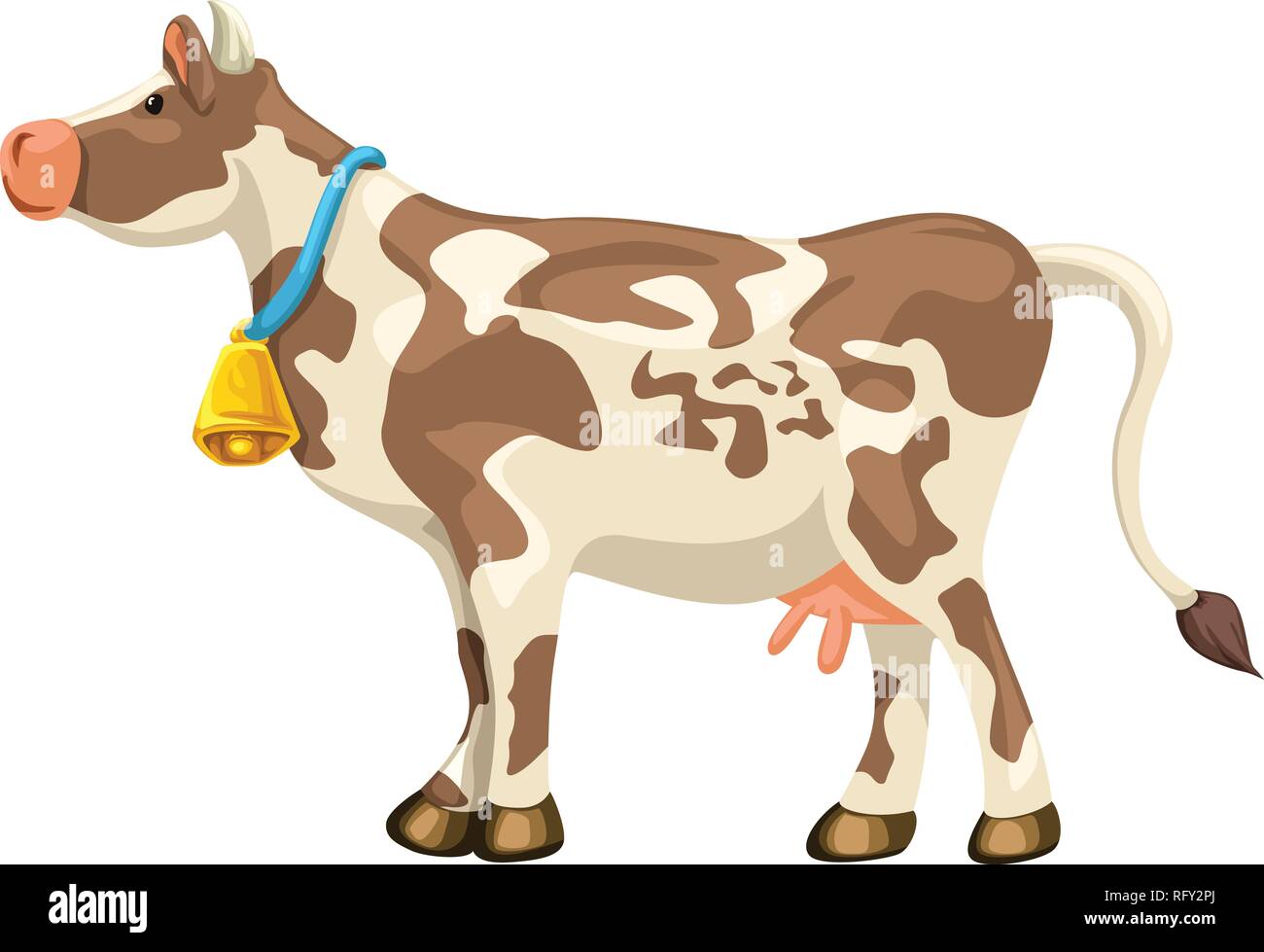 cute cow on white Stock Vector