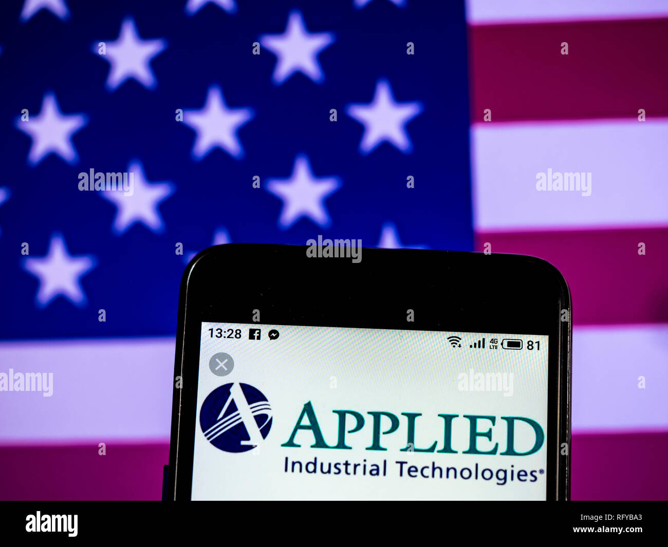 Applied Industrial Technologies Company logo seen displayed on smart ...