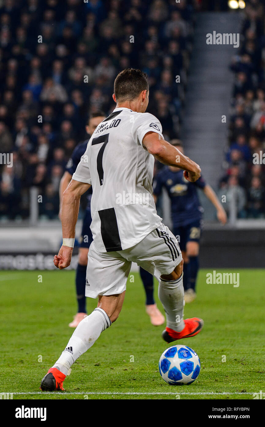 Turin Nov 7 2018 Cristiano Ronaldo 7 Shows His Ball Possession Technic Juventus Manchester United Uefa Champions League Matchday 4 Allianz Stock Photo Alamy
