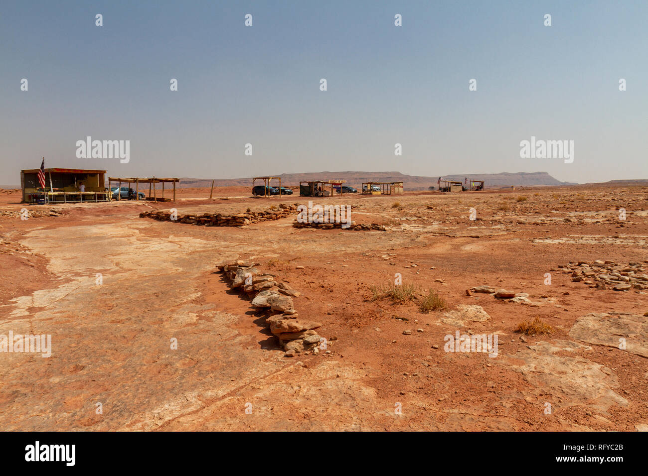 Stalls set out beside the Moenkopi Dinosaur Tracks site near Tuba City