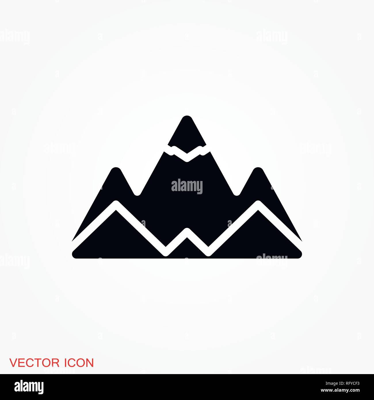 Mountain icon logo, vector sign symbol for design Stock Vector Image ...