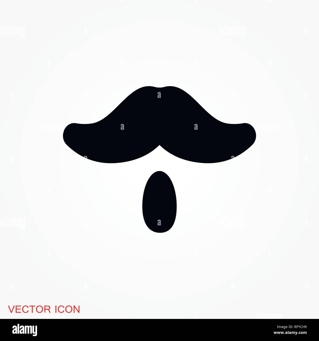 Mustache icon logo, vector sign symbol for design Stock Vector Image