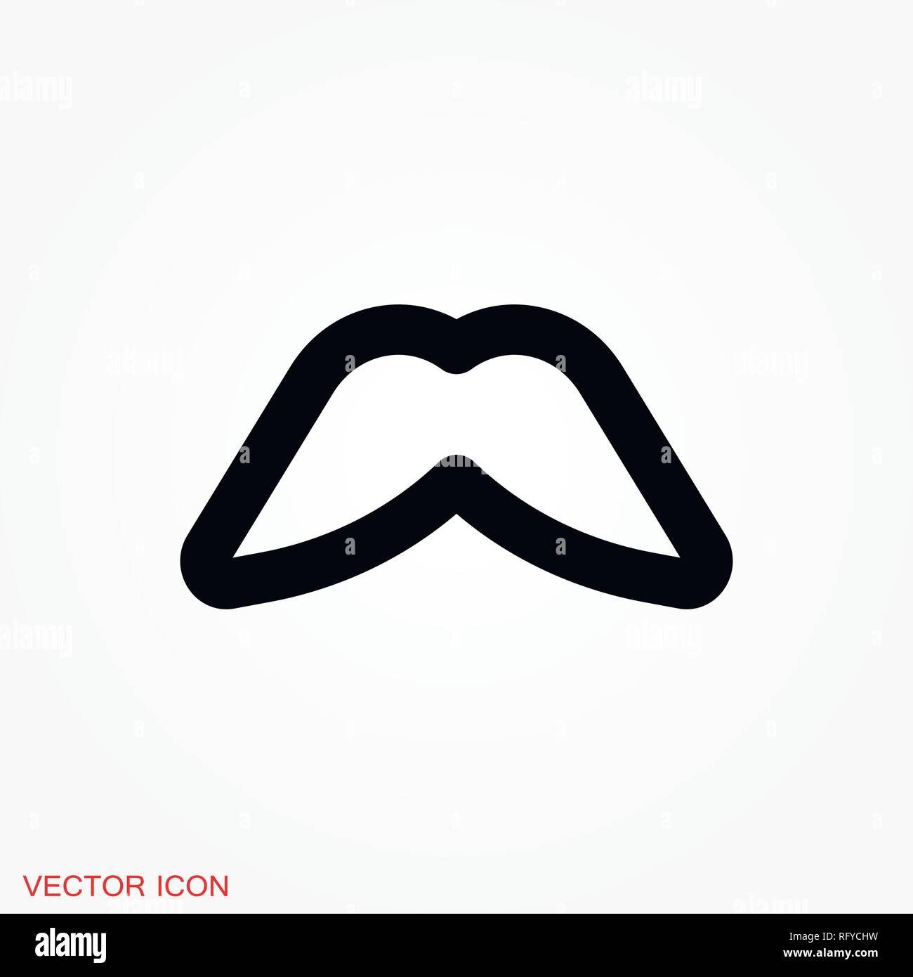 Mustache icon logo, vector sign symbol for design Stock Vector Image