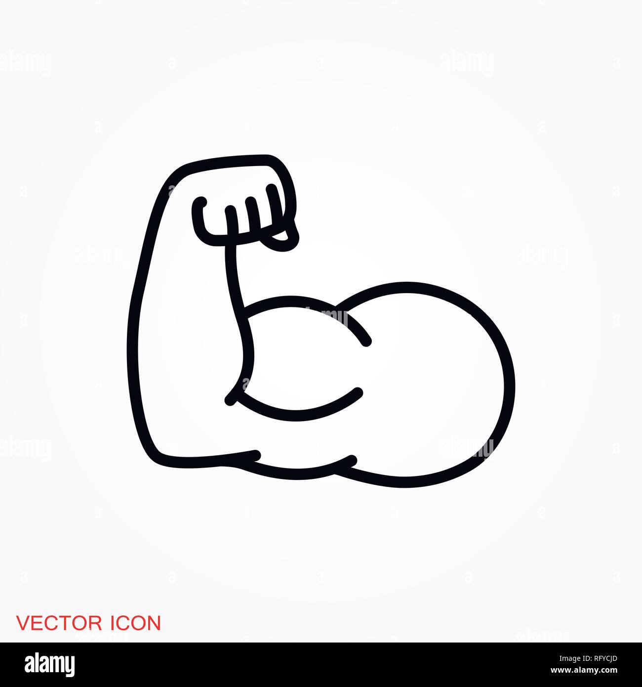 Muscle icon logo, vector sign symbol for design Stock Vector Image ...