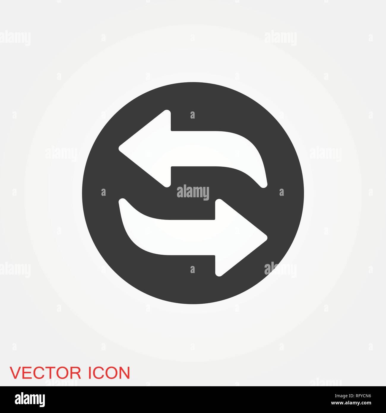 Exchange and convert icon. Arrow trade return. Vector illustration