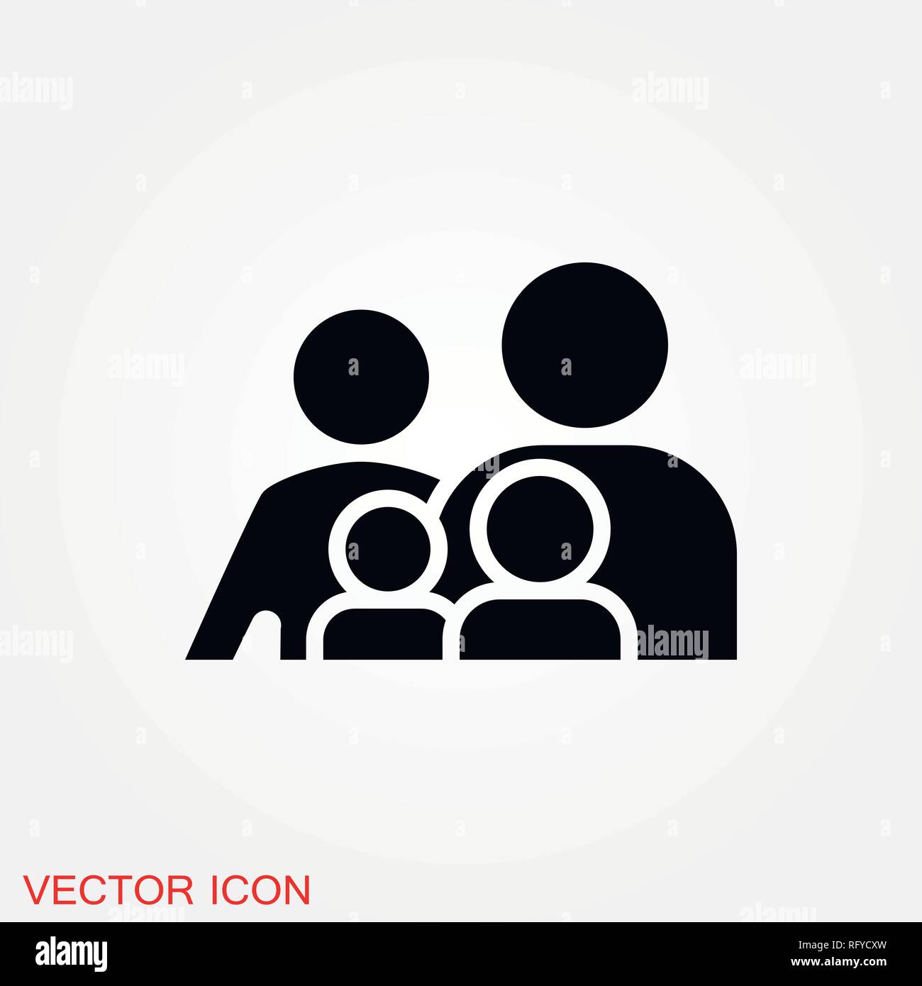 Family icon in flat style. logo, illustration, vector sign symbol for ...