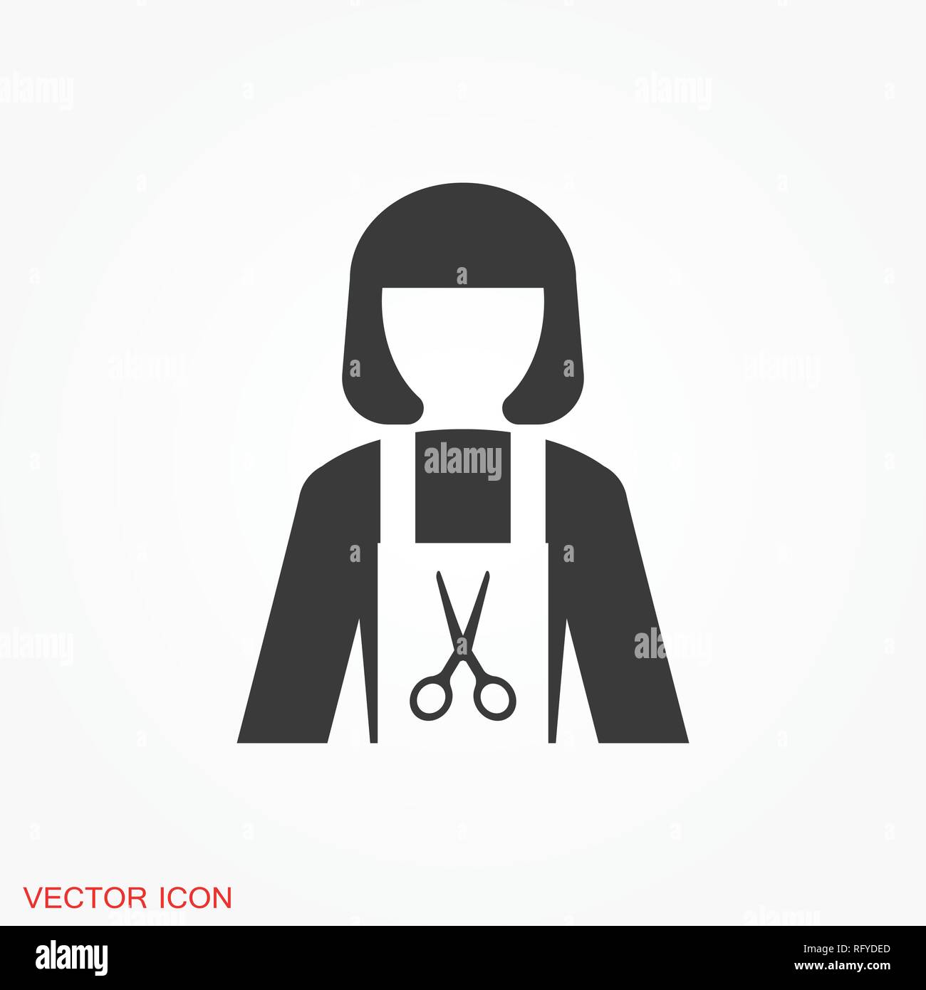 Hairdresser Icon Logo Vector Sign Symbol For Design Stock Vector