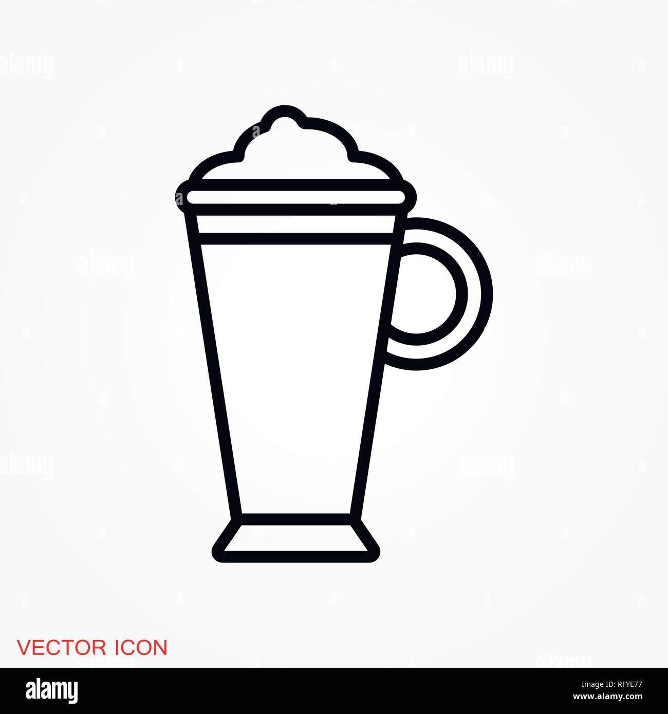 Latte coffee icon. logo, vector sign symbol for design Stock Vector ...