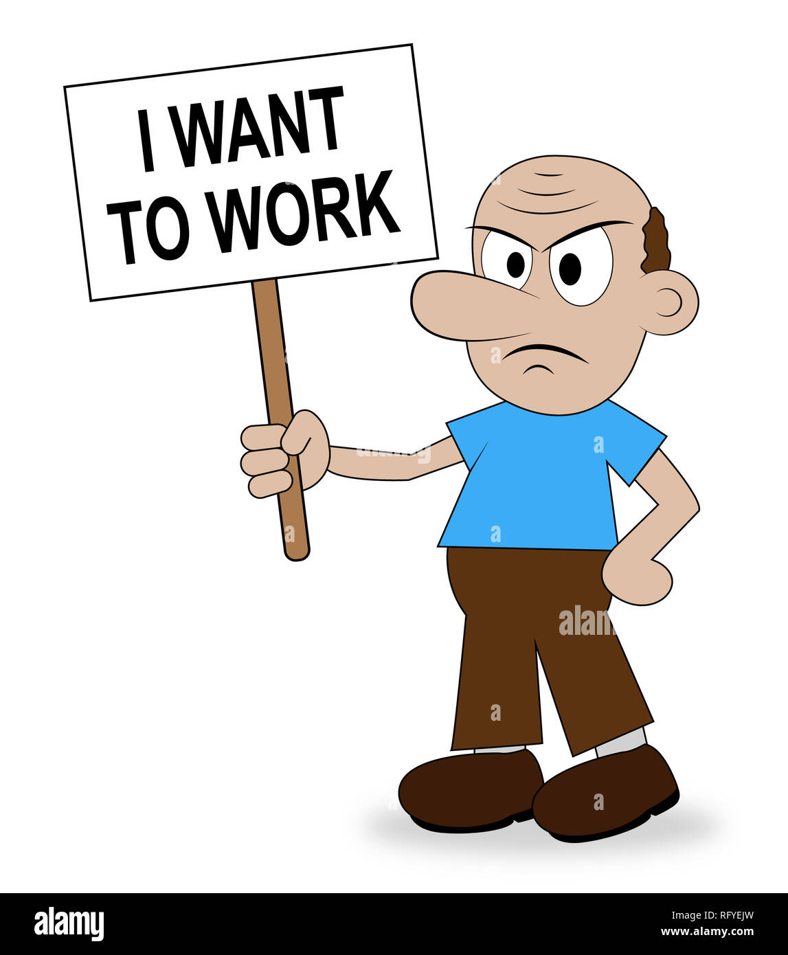 Government Furlough Want To Work Sign Means Layoff. National Shutdown From Washington - 3d Illustration Stock Photo