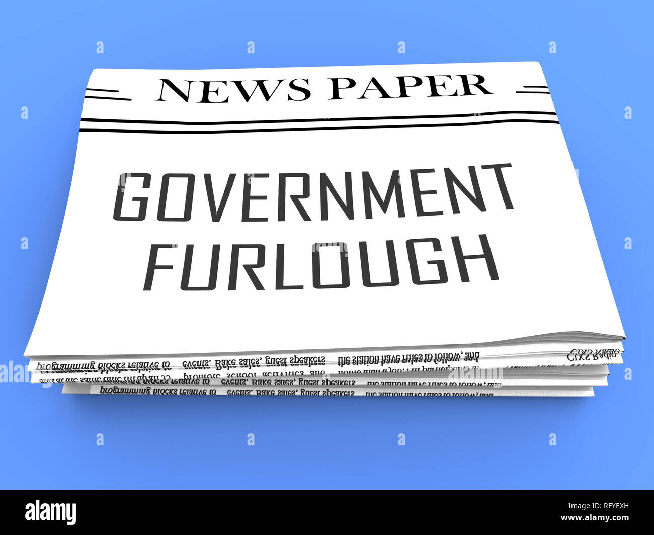 Government Furlough Newspaper Means Layoff For Federal Workers. National Shutdown From