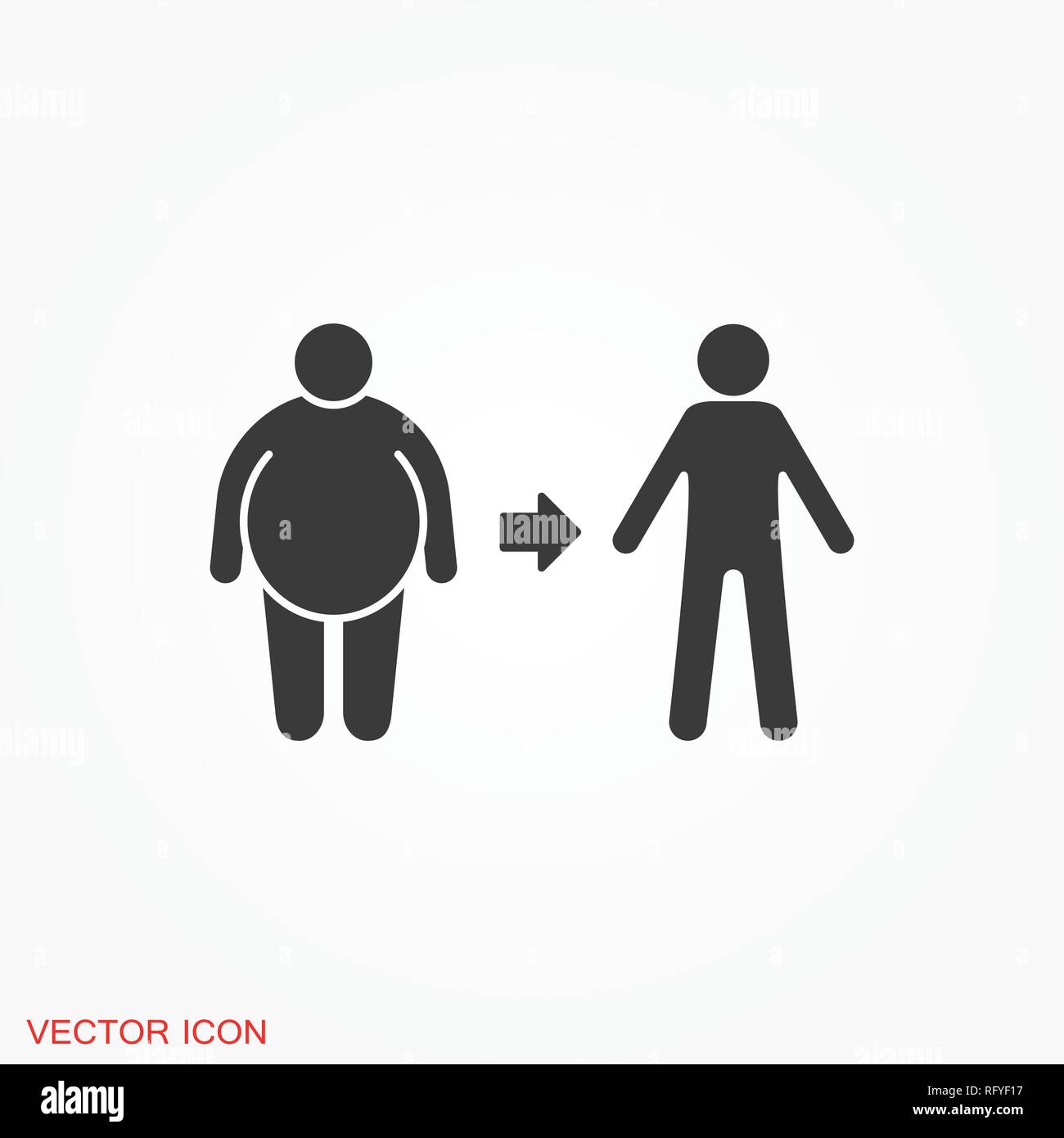 Weight loss icon logo, vector sign symbol for design Stock Vector Image