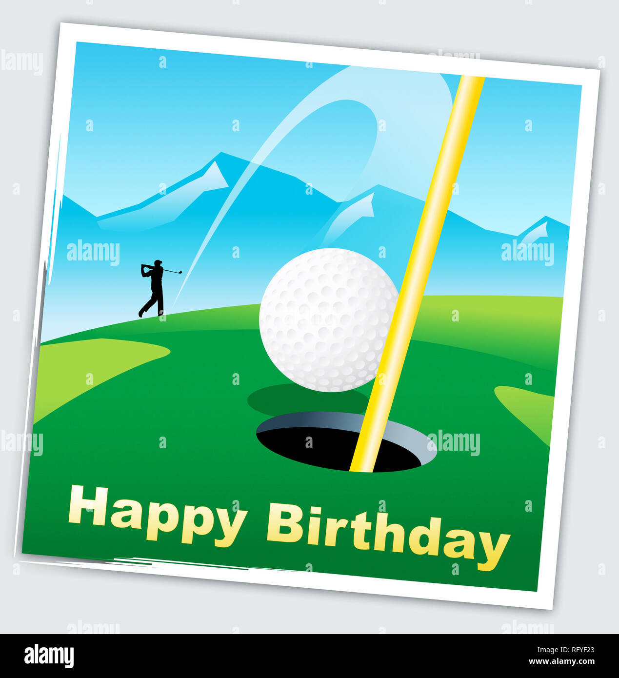 Happy Birthday Golfer Message As Surprise Greeting For Golf Player.  Congrats For Golfing Fanatic - 3d Illustration Stock Photo - Alamy