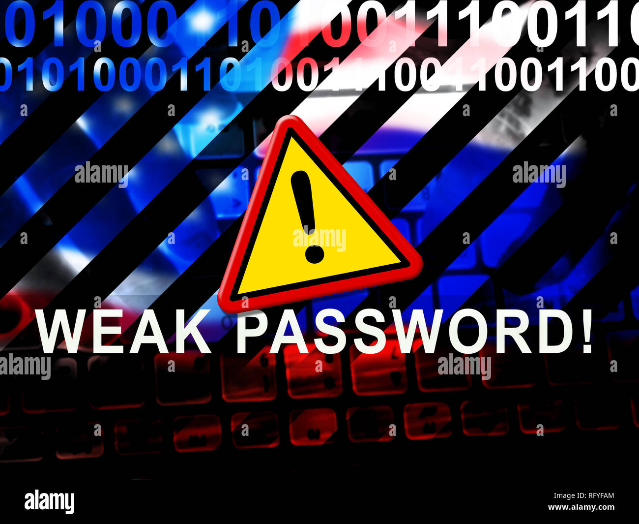 Weak Password Warning Shows Online Vulnerability And Threat