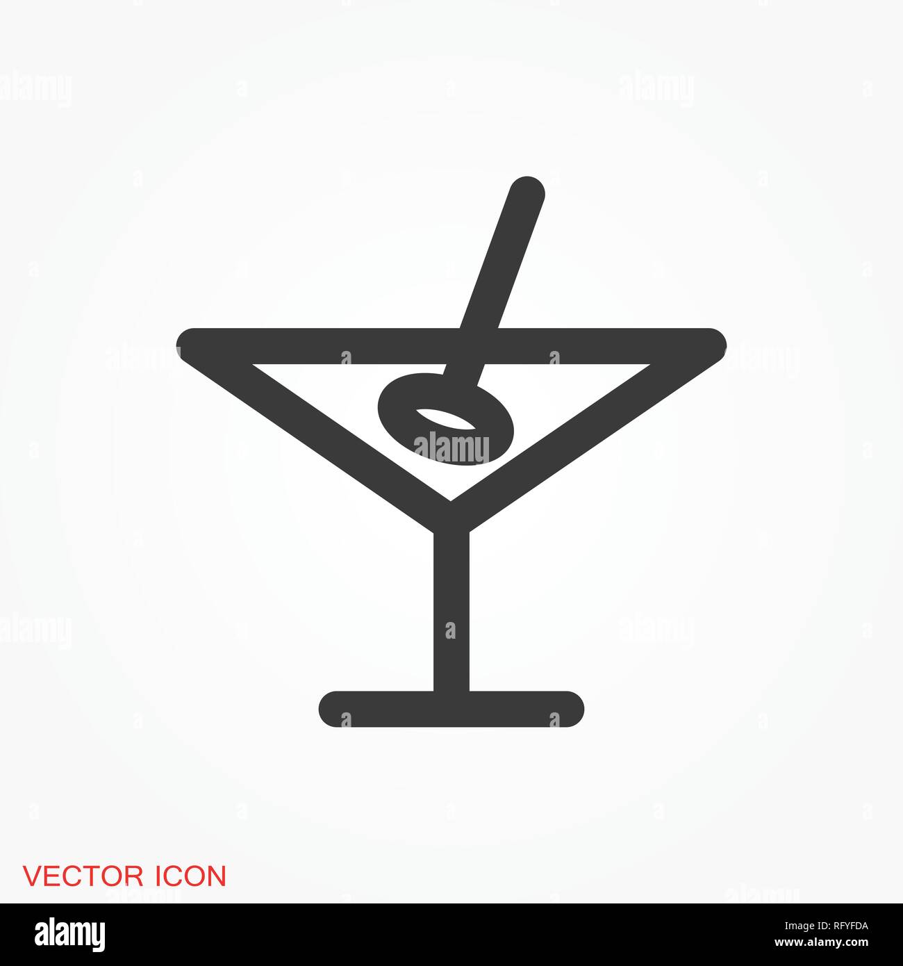 Martini icon logo, vector sign symbol for design Stock Vector Image